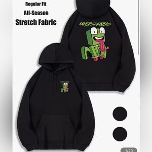 Black Hoodie unspeakable Green Cartoon Graphic